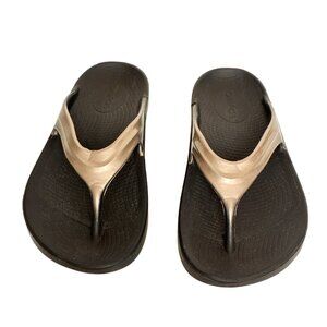 Oofos Women's Latte OOlala Luxury Sandal Flip Flop Thong Size 8